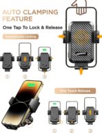Wireless Car Charger, Phone Holders for Your Car, 15W Auto Clamping Phone Mount Car Accessories for iPhone 16 15 14 13 12 Mini Pro Max 11 XR XS, Samsung Galaxy S24 Ultra S23 S22+ Note 20, etc - Image 4