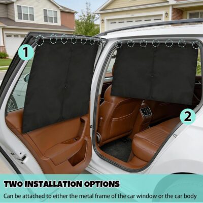 Car Window Shades, 2 Pack Magnetic Double Layer Window Shade for Baby in Car, Adjustable Privacy Blackout/See-Through Back Window Curtains for Baby Kids UV Protection - Image 7