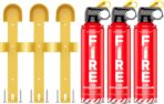 Fire Extinguishers Water-based for Home Kitchen, Car, & Boat 3 Pack–Portable Small Fire Spray with Mounting Brackets–A,B,C,K Multi-Purpose Fire Protection, Eco-Friendly, Compact & Easy to Use.