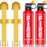 Fire Extinguishers Water-based for Home Kitchen, Car, & Boat 3 Pack–Portable Small Fire Spray with Mounting Brackets–A,B,C,K Multi-Purpose Fire Protection, Eco-Friendly, Compact & Easy to Use.