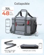 TOURIT Soft Sided Cooler Bag Insulated 48/60 Cans, Large Collapsible & Leakproof Ice Chest for Picnic, Beach, Camping, Travel - Image 4