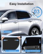 Car Window Shades(2 Pack)-Side Window Sun Shades, UV Protection Breathable Spandex Baby Window Covers, Universal Fit Most of Cars, Protect Privacy for Family (27.2"x39.8") Black - Image 3