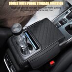 Mandark Car Center Console Armrest Pillow, Leather Memory Foam Auto Arm Rest Box Cover with Storage Bag, Waterproof Automotive Interior Elbow Protector Accessories, Universal Fit (Beige) - Image 4