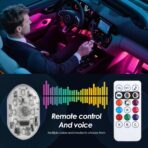 4PCS Wireless Led Lights for Car with Remote,8 Colors Car Interior Lights,Portable Rechargeable Led Night Light,Music Sync Color Change Lights. - Image 4