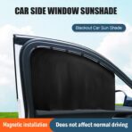 Car Window Sun Shade for Side Window, 4 Pcs Magnetic Covers Blackout Car Sun Shade Privacy Curtains Universal UV Protection Automotive Sunshades for Family Baby Kids Camping - Image 2