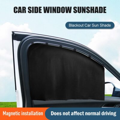 Car Window Sun Shade for Side Window, 4 Pcs Magnetic Covers Blackout Car Sun Shade Privacy Curtains Universal UV Protection Automotive Sunshades for Family Baby Kids Camping - Image 2