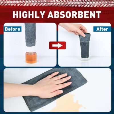 Microfiber Cleaning Cloths Bulk-15 Pack, Gray Microfiber Towels for Cars, Ultra Absorbent Microfiber Towel Weave Grime & Liquid for Streak-Free Mirror Shine - Car Washing Cloth, 12x12 inches - Image 2