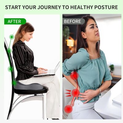 Memory Foam Buttocks Cushion for Office Chair Truck Driver Truck Seat Cushion Ergonomic Driver Seat Cushion with Lumbar Support & Sciatica Back Pain Relief, Car Seat Cushions for Driving - Image 2