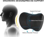 Car Neck Pillow Adjustable Up and Down Style 2 Pack,Car Headrest Pillow for Neck Support Relieves Driving Fatigue, Soft Memory Form and Ergonomic Design Fits Most Heights and Car Seats (Black) - Image 4