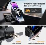 Miracase Phone Holders for Your Car with Metal Hook Clip, Air Vent Cell Phone Stand Car Mount, Universal Automobile Cradle for Garmin GPS Fit iPhone Android and All Smartphones, Dark Black - Image 4
