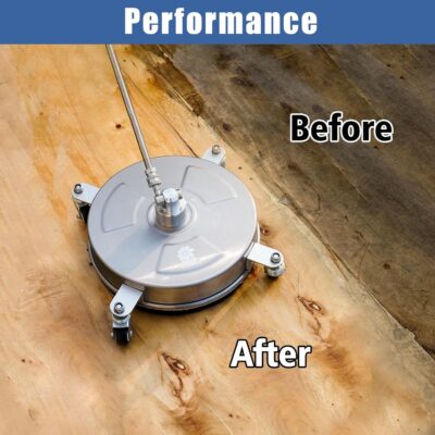 janz 14" Pressure Washer Surface Cleaner with 4 Wheels, Stainless Steel Housing, 1/4" Quick Plug, 2 Extension Wands, 2 Replacement Nozzles and 3 Spray Nozzles, 4000 PSI - Image 5