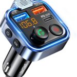LENCENT FM Transmitter in-Car Adapter, Type-C PD 20W+ QC3.0 Fast USB Charger, Wireless Bluetooth 5.3 Radio Car Kit, Hands-Free Calling, MP3 Player Receiver Hi Fi Bass, Support U Disk