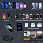 Multi Ports USB Car Charger, 96W 6 Port QC3.0 Fast Adapter Multiple Ports, with Four Quick Charge 3.0 Port, 12V-24V Multi Device Cigarette Lighter for Smart Phone & Tablets Charging - Image 7