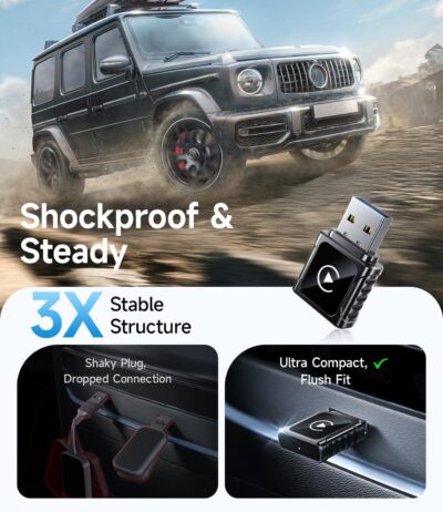 JDG Wireless CarPlay Adapter, Converts Wired CarPlay to Wireless, for Cars with Built-in Wired Apple Carplay, Super Mini USB Design Car Play Adapter for iPhone, (Black) - Image 6