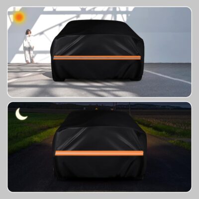 KEYOOG Car Cover Waterproof All Weather Fit for 2006-2024 MERC-edes Benz ML/GLE Series, 600D Oxford Cloth Heavy Duty, Sun Hail Protector Seal Skin Outdoor Car Covers with Door Zipper/Cotton Lining - Image 6