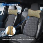 2PCS Car Neck Pillow, Breathable Car Head Neck Rest Cushion, Soft Pillow for Relieving Stiffness, Comfort Car Seat Neck Support Pillow (Beige) - Image 5