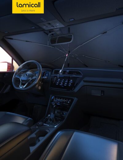 Lamicall Car Windshield Sunshade Umbrella - Foldable Car Windshield Sun Shade Cover, 5 Layers UV Block Coating, 52"x31" Front Window Heat Insulation Protection, for Auto Sedan, SUV Windshield - Image 7