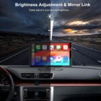 Carplay Screen for Car,7" HD IPS Wireless Portable Car Stereo for Apple Carplay &Android Auto,Car Audio Receivers Touch Screen Car Play with GPS Navigation,BT,Mirror Link,FM,Voice Control-Black - Image 3