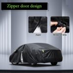 Car Cover Custom Fit for Toyota Corolla 2000-2025, Honda Civic 1991-2025, Waterproof All Weather Full Exterior Cover Rain Sun Protector Car Cover with Door Zipper - Image 3