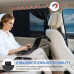 Car Window Shades with 8 Strong Magnets-26.8"x19.7" Dual Layer Car Rear/Side Window Sunshade for Baby Semi-Transparent 2-in-1 Universal Auto Sun Shade for Kid & Pet Protection (2 Pack) Black - Image 2