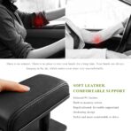 Car Armrest Pad, Adjustable Height Left Elbow Support Anti-Fatigue Car Door Arm Rest Cushion, Leather Central and Side Booster Pad Relieve Driver's Arm Fatigue, Car Accessories (Black) - Image 5