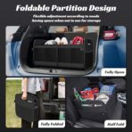 Sposuit Trunk Organizer for Car - 70L Collapsible Car Storage with 11 Pockets & Reinforced Handles, SUV Trunk Organizers for Grocery Cargo(Black) - Image 4