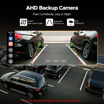 Volam 11'' Wireless Carplay Screen for Car Built-in Net-Flix YouTube Apps, Portable Touchscreen Car Stereo with Android Auto, Backup Camera, OTA Updates, Bluetooth, Voice Control, GPS Navigation,FM - Image 5