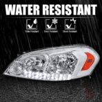 SPEC-D TUNING Chrome Clear Led Headlights W/Amber Reflector Compatible with 2006-2013 Chevy Chevrolet Impala, 2006-2007 Monte Carlo, 2014-2016 Impala Limited, L+R Pair Head Light Lamp Assembly - Image 6