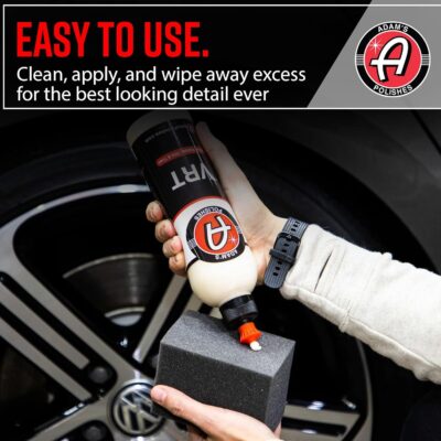 Adam's Silica Infused VRT Tire & Trim Dressing - Durable UV Protection and Water Repellent - Leaves a Crisp Freshly Detailed Look - Dress Tires or Trim Without Worry of Slinging (2-Pack) - Image 6