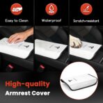 Polwlamks Center Console Armrest Cover for Model Y/Model 3, Soft Leather Pad Armrest Protector Armrest Box Cushion Compatible with New Tesla Refresh Model Y (2020-2026) / Model 3 (2019-2025) - Image 4
