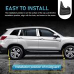 2 PCS Car Mud Flaps, Tire Rear Splash Fender Guard Trim Kit for All Weathers, PVC Anti-scratch Waterproof Mudguard Protector, Seamless Fit Modification Part for Cars SUVs Trucks (Black) - Image 4