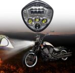 LED Head Light Assembly IP-67 Headlight Chrome Head Lamp Compatible with Victory Motorcycle Cross Roads Country Tour Magnum Vegas Hammer Boardwalk Kingpin 2005-2018