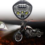 LED Head Light Assembly IP-67 Headlight Chrome Head Lamp Compatible with Victory Motorcycle Cross Roads Country Tour Magnum Vegas Hammer Boardwalk Kingpin 2005-2018