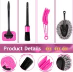 THINKWORK Pink Car Duster Interior Kit, Perfect Car Detailing Brush Kit for Cleaning Windows,Windshield,Dashboard and Air Vents Suitable for All Cars - Image 8