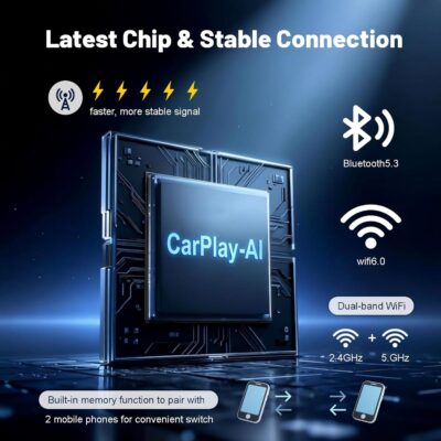 2026 Upgraded USB Wireless CarPlay Adapter for iPhone, Bluetooth 5.3 and Wi-Fi 6, Automatic & Zero-Delay Connection, Android auto Carplay Wireless Adapter for Android and iOS Systems. (Dark Gray) - Image 5