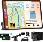 Portable A pple Carplay Screen for Car, 11.3" Extra Large Wireless Car Play & Android Auto Screen for Car, Car Stereo with 4K Dash Cam, App View, Backup Camera,GPS,Mirror Link,FM, Voice Control