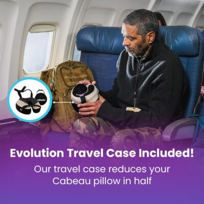 Cabeau Travel Neck Pillows for Airplanes – The Neck’s Evolution, TNE S3 – Supportive Memory Foam Design for Long Haul Flights – Attachable Seat Straps and 360° Support (Berlin Grey) - Image 6
