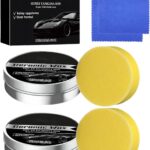 Ceramic Wax Cream, Strong Protection Car Coating Polishing Wax, Auto Car Scratch Repair Remover Paste, Paint Care Lasting Protection Waxes with Sponge(2Pcs)