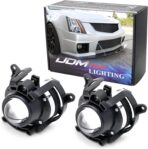 iJDMTOY OEM-Spec Projector Lens Fog Light Assemblies Kit w/ H11 Halogen Bulbs, Compatible With 2008-2015 Cadillac CTS, 2008-2012 Chevrolet Malibu, etc