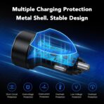 USB C Car Charger, 4 Port 78W USB Car Charger Adapter Fast Charging Multi Port Cigarette Lighter Adapter with Voltmeter Type C Phone Car Accessories for iPhone 17/16/15/14, Samsung Galaxy, iPad - Image 5