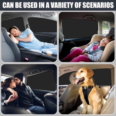 ZATOOTO 4 Pack Car Privacy Curtains, Full Blackout Car Window Shades, Universal Fit for Most Cars, Great for Travel, Camp, Privacy - Image 5