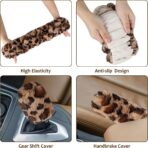 Accmor Fuzzy Car Steering Wheel Cover, Universal Fit Fur Auto Wheel Cover & Handbrake Cover & Gear Shift Cover Set, Leopard Warm Fluffy Vehicle Wheel Protector Car Accessories for Men Women (Brown) - Image 5