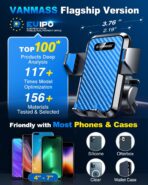 VANMASS【85+LBS Strongest Suction & Military-Grade Ultimate Car Phone Mount【Patent & Safety Certs】 Cell Phone Holder Truck for Dashboard Windshield Vent for iPhone 17 Pro Max 16 15 14, Blue - Image 4