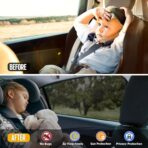 Car Rear Side Window Shades,2 Pack Stretchy Mesh Car Window Screens Sun Shades Mosquito Nets Covers Fit for 96% Cars SUVs, Anti-Sun Glare,UV Protection,Privacy Protection - Image 3