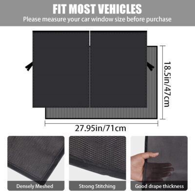 2PCS Car Side Window Shades, Magnetic Double Layer Car Sun Shade for Privacy Block Heat UV Full Shade & Half Shade Options, Vehicle Back Window Curtain for Baby & Kids - Image 2