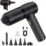 Car Vacuum Cleaner, 20000Pa Suction Power Handheld Vacuum Cleaner, 4-in-1 Portable Car Vacuum with 2 Suction Modes, Cordless Mini Vacuum with Type-C Charge for Car, Home, Office Desk, Keyboards