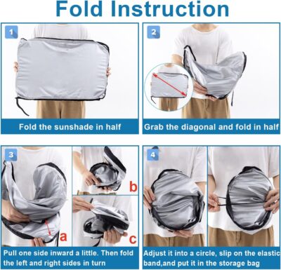 Premium Car Windshield Sun Shade for 2018-2022 Honda Accord Front Window Sun Visor Reflector 310T Thickened Blocks UV Rays Foldable Sunshade Car Interior Protection Accessories - Image 8