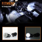 LED Interior Courtesy Lights Footwell Lights Under Dashboard Courtesy Floor Lamp for Dodge RAM,for Durango,Nitro,for Jeep Wrangler,Liberty,Grand Cherokee,18-SMD Under Hood Lamp (White) - Image 5