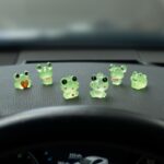 Luminous Frog Car Dashboard Decor, 6PCS Fun Frog Car Dash Decorations Rear View Mirror Ornament Interior Accessories
