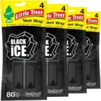 LITTLE TREES Car Air Freshener | Vent Wrap Provides Long Lasting Scent, Invisibly Fresh | 16 Air Fresheners | Black Ice